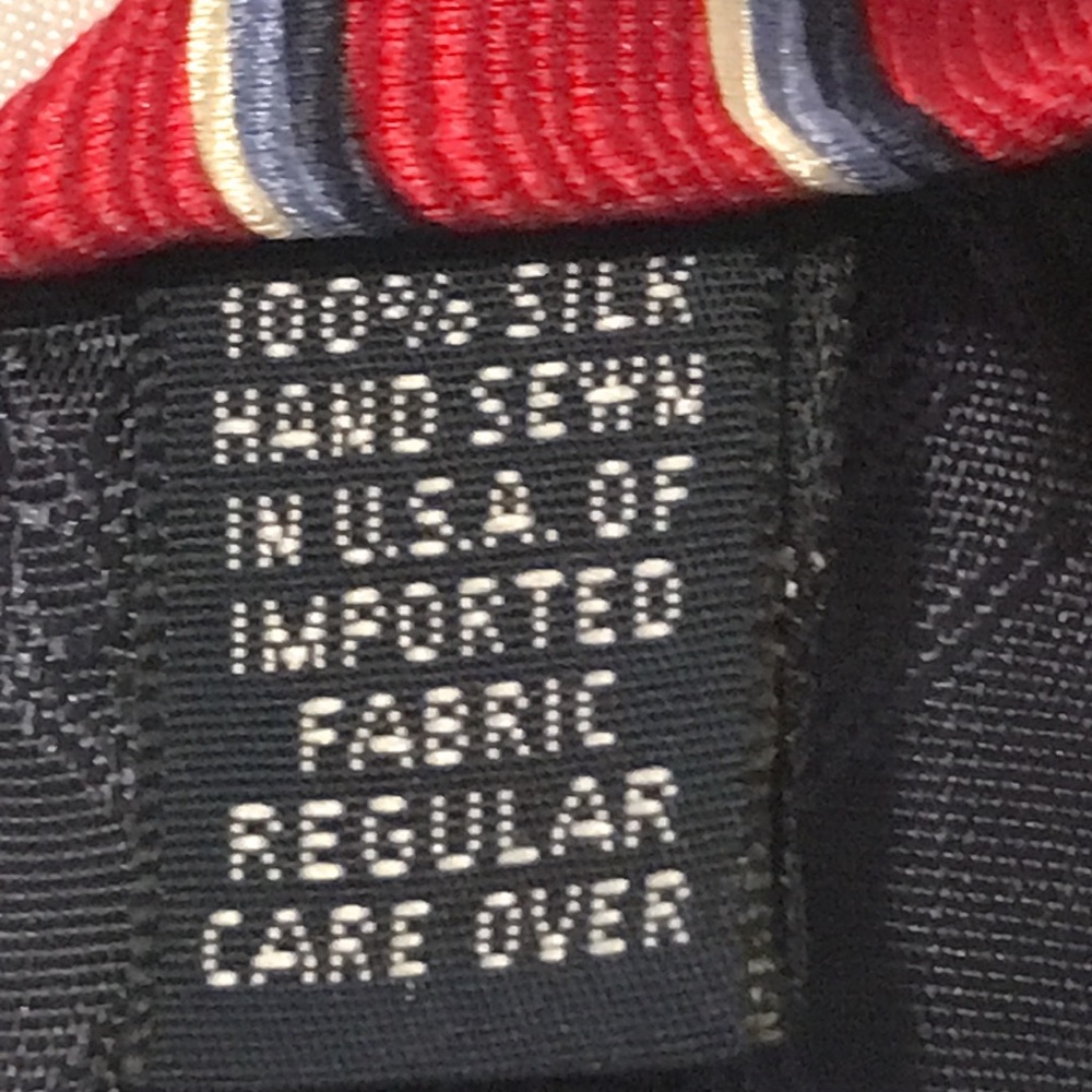 RoundTree & Yorke 100% silk Hand sewn in USA of imported Fabric Vintage - Picture 3 of 4